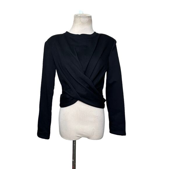 ASTR The Label Black Moxie Cropped Twist Front Top Size Small - Picture 9 of 11